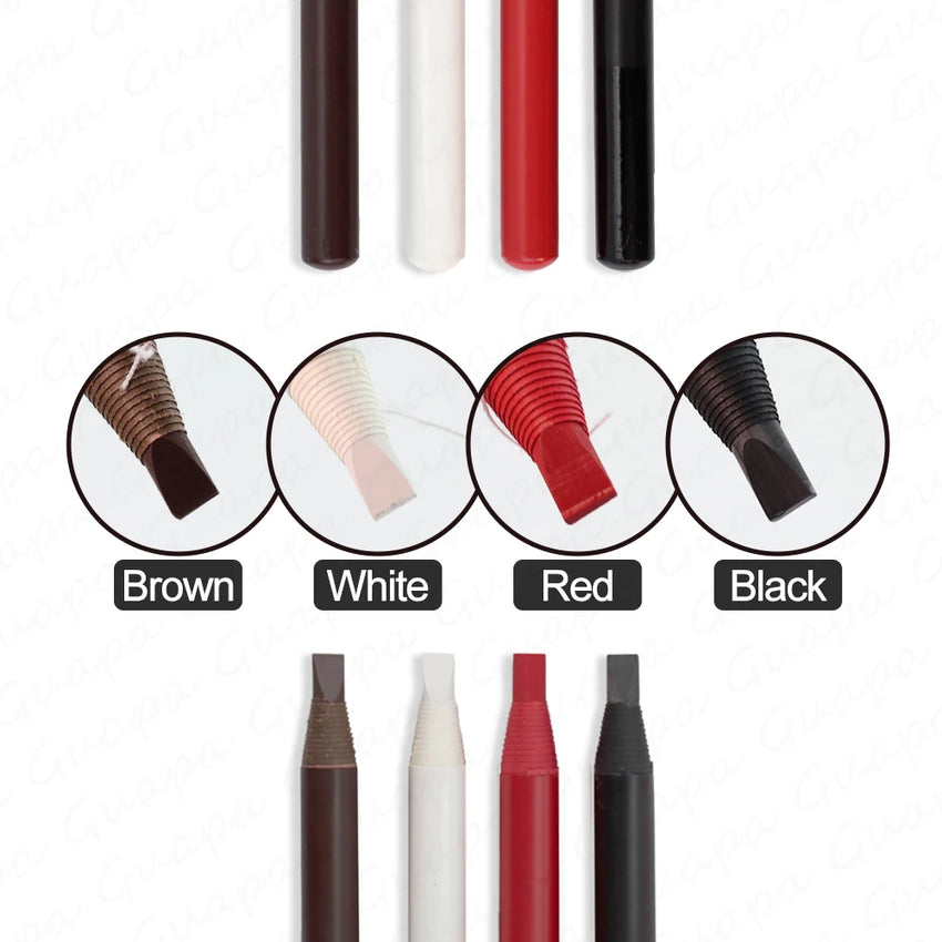 2PCS Professional Microblading Brow Mark Pencil Permanent Red Lip Contour Pen Tattoo Waterproof Art Tint Makeup Eyebrow Pen