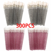 100/300PCS Crystal Lip Brush Lipstick Gloss Applicator Wands Wholesale For Eyelashes Extension Tool Kits Makeup Accessories