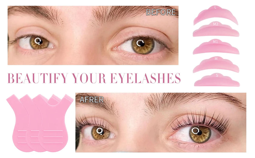 Permania 5 Pair Eyelash Extension Pads Silicone Protection Eyelashes Pad Reusable Lifting Curler Shield Patch Lashes Makeup Tool