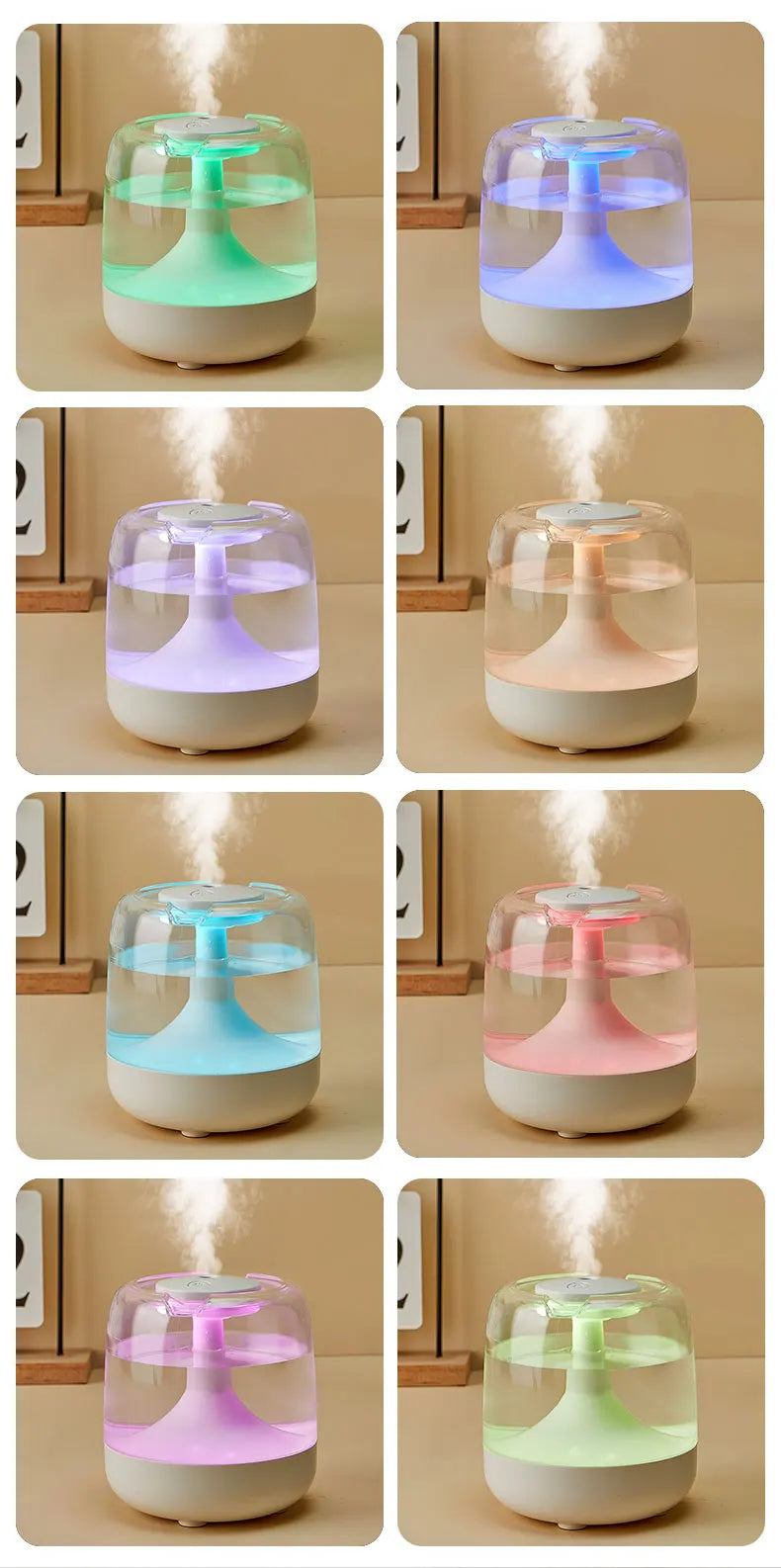 Mini humidifier colorful lamp small household spray aromatherapy machine, usb air humidifier for bedroom