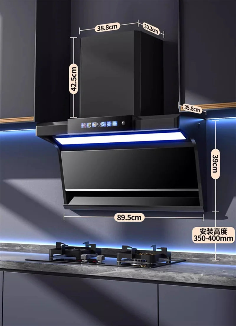 Household Range Hood for Kitchen Large Suction Range Hood Top Side Double Suction Exhaust Fan Small Kitchen Smoke Extractor