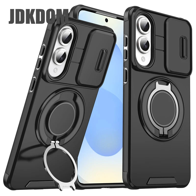 JDKDOM Push Window Case For Samsung S26 S25 Edge S24 S23 FE Plus Note 20 Ultra A57 A17 A07 A56 A36 A26 A16 A06 Bracket Cover