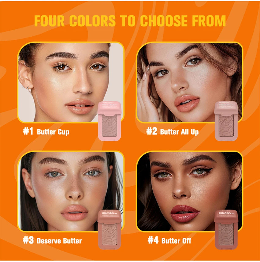 Professional Makeup Powder Blush 12HR Wear Vegan Formula Blusher Makeup Blush in Bar Cosmetics Palette Powder Pink Cream Face