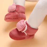 Winter New Cute Cartoon Baby Booties Boy Girl Boots Cotton Soft-Sole Non-Slip Warm Toddler First Walkers Infant Crib Shoes