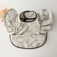 INS Nordic Style Baby Bibs Waterproof Short Sleeve with Pocket Feeding Waterproof Bib Easy Clean Cute Elephant Bibs Soft PU
