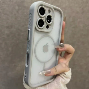 Trendy 2 in 1 Skin Feel Case for iPhone 17 Air 16 15 14 12 13 Pro Max For MagSafe Wireless Charging Shockproof Protection Funda