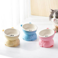 Pet Supplies Ceramic Cat Bowl Creative Slanted Mouth Dog Food Feeding Basin Non-slip Cute Pet Drinking Feeder Water Container
