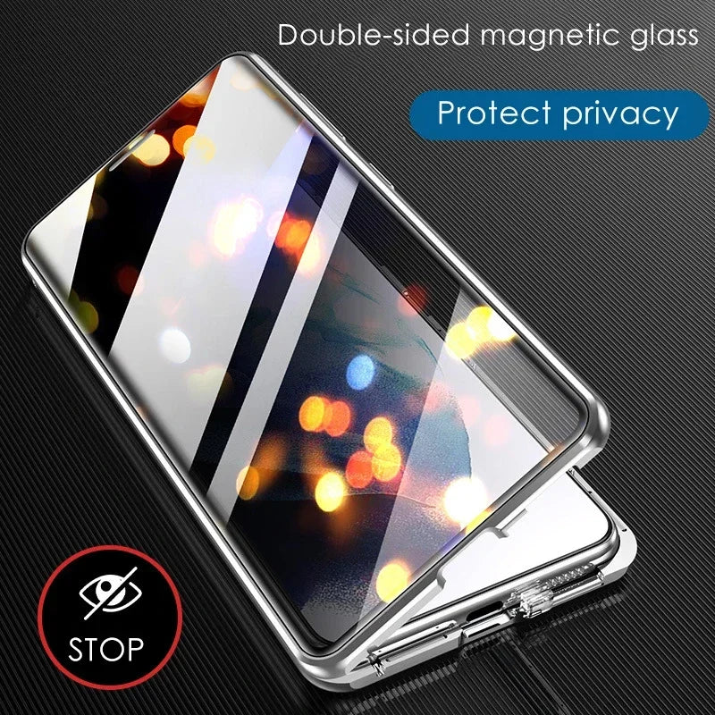 360 Double-sided Glass Phone Case for Honor Magic 3 4 5 6 7 Pro Magic4 Lite 5G Magnetic Anti Peeping Tempering Glass Cover Coque