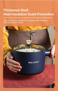 Mini Electric Cooker Multi-Function All-In-One Pot Single Double Layer Household Noodle Cooker Non-Stick Hot Pot Kitchen Tool