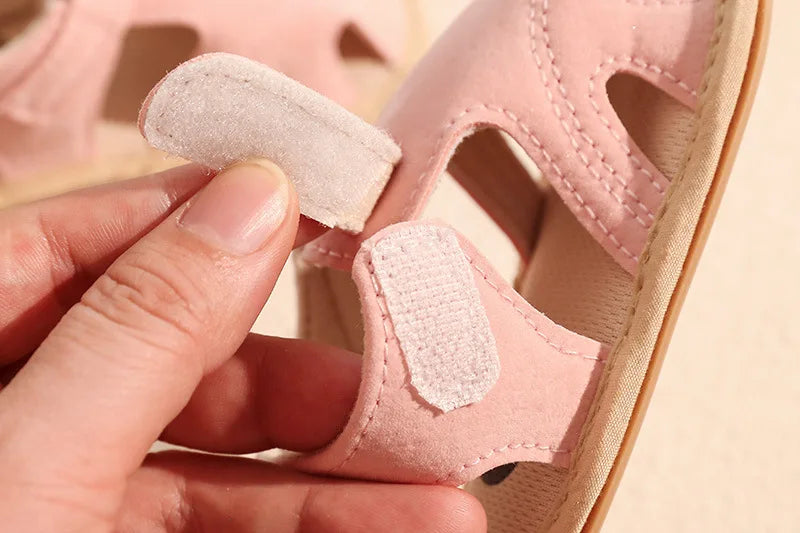 Breathable Summer Newborn Baby Girls Sandals Shoes Toddlers Simple Style Solid Color Soft Sole Shoes Outdoor Indoor Prewalker