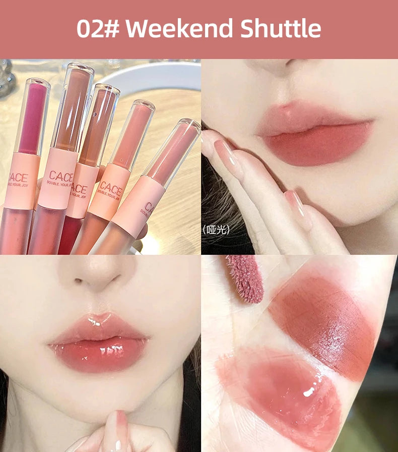 CACE Sexy Red Liquid Lipstick Moisturizing Lip Glaze Tint Long Lasting Matte Lip Mud Waterproof Velvet Lipstick Lips Cosmetics