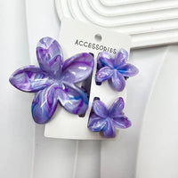 3Pcs/Set Sweet Flower Colroful Gradient Hair Claws Ponytail Cip Clamp Barrettes Hairpins For Women Girl Beach Hair Accessories
