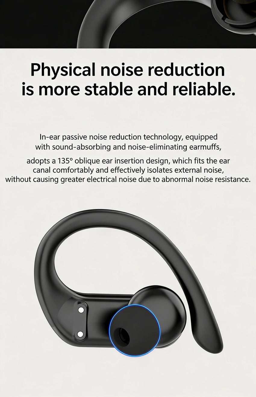 DACOM L19 Wireless Headphones Bluetooth 5.3 Earphones True with Mic Button Control Noise Reduction Earhooks Waterproof Headset