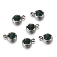20pcs 6mm Stainless Steel Rhinestone Beads Gold Color Crystal Charms Pendants for Necklace Bracelet Jewelry Making Charm 2030
