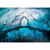 1pc frameless Surreal Colourful Landscape Poster Vintage Dark Forest Mountain Fall Scenery Canvas Painting Wall Art for Livin