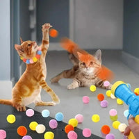 1 Set Cat Toy Interactive Pet Training Play Plush Toy  Funny Kitten Puppy Shooting Balls Games Pet Supplies Cat Accessories