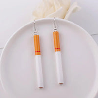 Personalized Simulation Cigarette Earrings Fashion Creative Funny Cigarette Butt Earring for Women Men Punk Street Jewelry Gifts