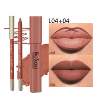 Matte Lipliner&Lipstick Set,Waterproof， Long Lasting Lip Makeup, Soft Matte Color Rendering,Women's Makeup Cosmetics