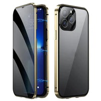 Metal Magnetic Anti Peeping Privacy Case For iPhone 17 16e 15 14 13 12Pro Max Magsafe Case 360 Protection Shockproof Phone Cover