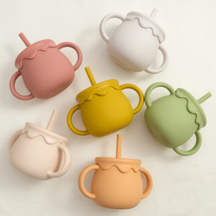 Baby Feeding Cups Portable Drinkware Sippy Cup Solid Food Container Snack Cup Toddlers Learning Cups Newborn supplies