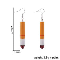 Personalized Simulation Cigarette Earrings Fashion Creative Funny Cigarette Butt Earring for Women Men Punk Street Jewelry Gifts