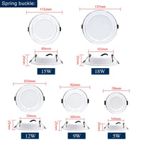 10pcs/lot LED Downlight 12V 24V 110V 220V Spot Light 5W 9W 12W 15W 18W Recessed In Led Ceiling Downlight Cold Warm White Lamp