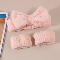 Wash Face Headbands For Women Coral Fleece Hair Bands Cuff Waterproof Bands Absorbent Wristbands Head Band Hair Accessories Set