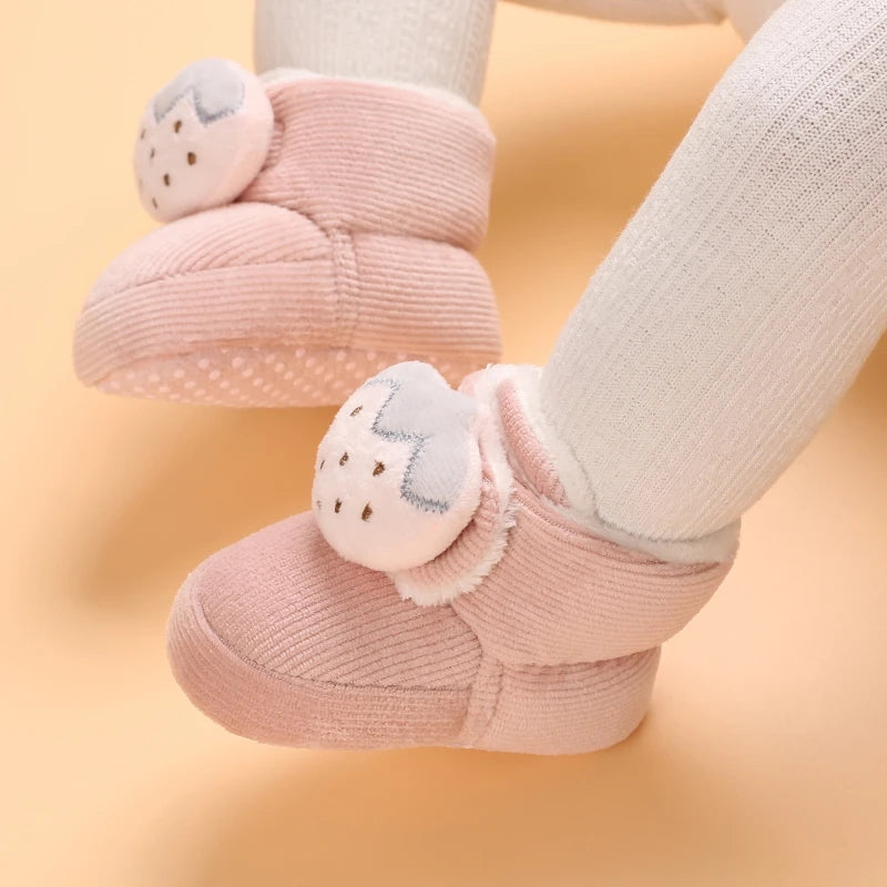 Winter New Cute Cartoon Baby Booties Boy Girl Boots Cotton Soft-Sole Non-Slip Warm Toddler First Walkers Infant Crib Shoes