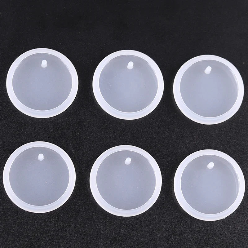 1/6/10pcs DIY Keychain Pendant Silicone Mold Set Crystal Epoxy Resin Mold Round Rectangle Pendants Jewelry Making Casting Mould