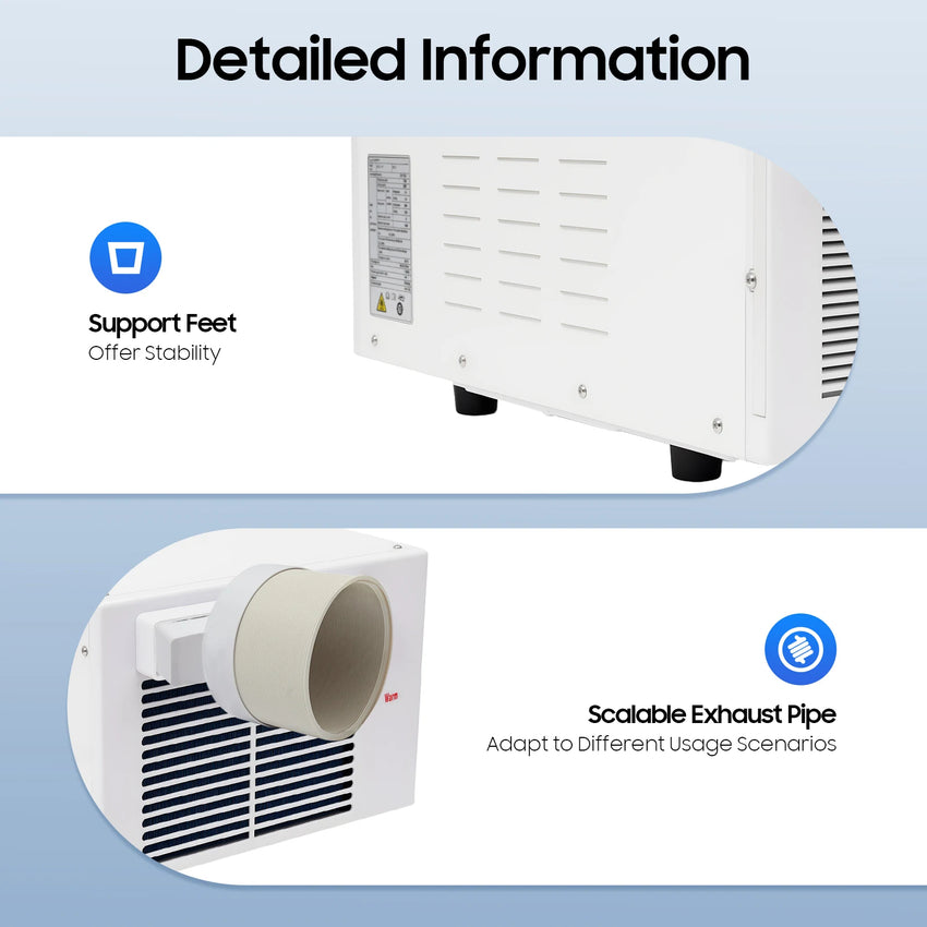 Semiconductor Refrigerator 280W 41.5*28.3*20.5cm White 40-50dB Small Window Air Conditioner for Bedroom Living Room Home Office