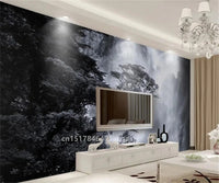 Custom Size wall papers 3D Nordic art black and white landscape waterfall porch mural Retro Hand Painted Forest Tree home decor