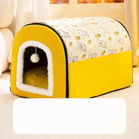 Warm Winter Cat Dog Bed Mat Deep Sleep Tent Cozy Geometric House Nest Removable Washable for Medium Large Dogs Pet Supplies