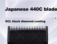 MRD HC-3969X Lawn Shovel Men's Professional Hair Clipper DC Rotating Motor Horn DLC Black Diamond Blade 7200RPM Trimmer Withbase