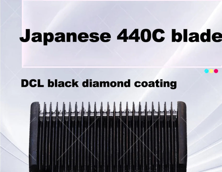 MRD HC-3969X Lawn Shovel Men's Professional Hair Clipper DC Rotating Motor Horn DLC Black Diamond Blade 7200RPM Trimmer Withbase