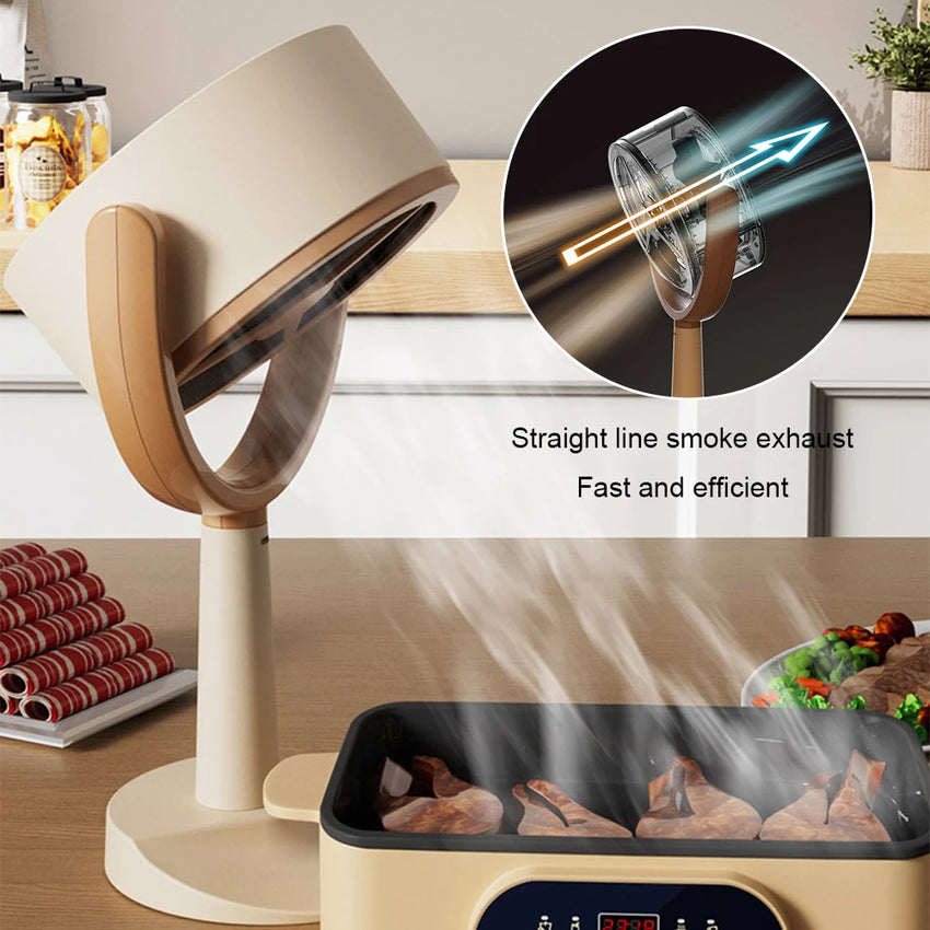 Electric Desktop Range Hood USB Adjustable Angle Portable  Mini High Suction Power Exhaust Fan for BBQ Hot Pot Kitchen Appliance