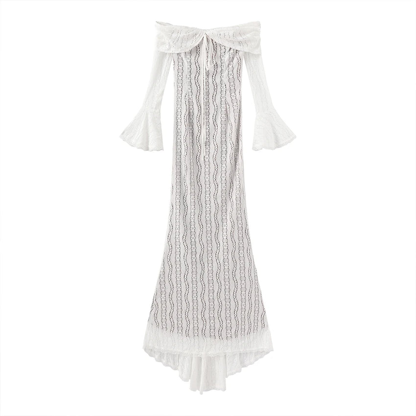 Suninheart White Evening Dresses for Events Red Long Sleeve Lace Elegant Party Dresses 2025 Women Luxury Wedding Prom Dress Gown