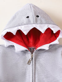Autumn Newborn Infant Baby Boys & Girls Long Sleeved Hooded Shark Romper Onepiece Crawling Suit Baby Clothing