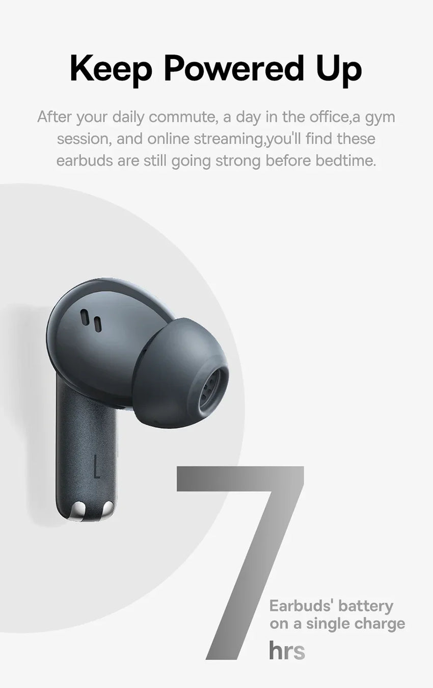 Baseus Bowie M2s Pro Headphones Wireless Bluetooth 5.4 TWS Earphones Active Noise Cancelling Earbuds 4 Micphone ENC Hifi Headset