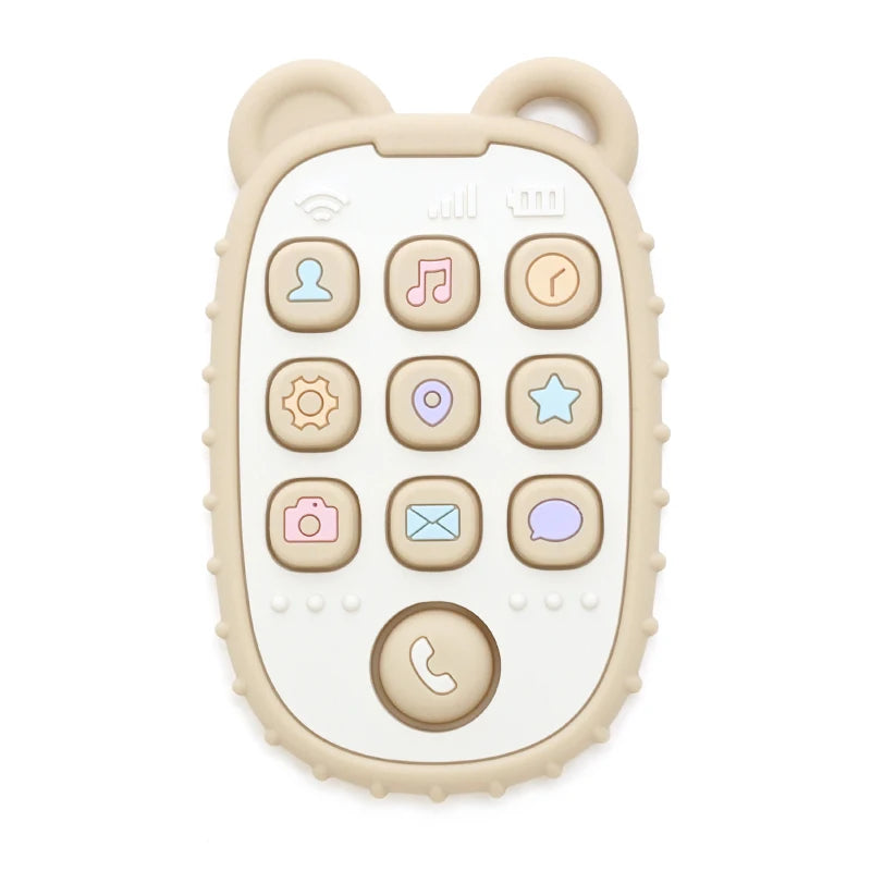 2024 New Baby Teether mobile phone Shape Silicone Teether Teething Toy Kids Sensory Educational Toy baby gift set