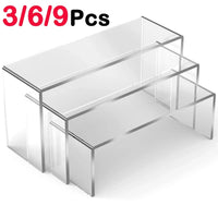 3/6/9/12Pc Clear Acrylic Display Stand Cosmetic Bag Jewelry Showcase Cup Holder for Home Shop statue Model Pottery Display Riser