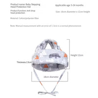 Baby Anti-collision Hat Baby Toddler Anti-fall Hat Children's Anti-fall Head Cap Safe and Breathable Can Be Washed All Seasons