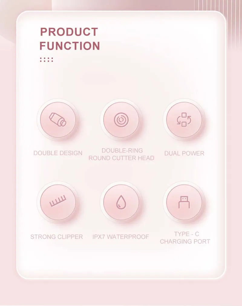 Electric Rerchargeable Lady Razor Double-Headed Waterproof Bikini Trimmer Shaver 2-In-1 Body And Facial Hair Removal Trimmer