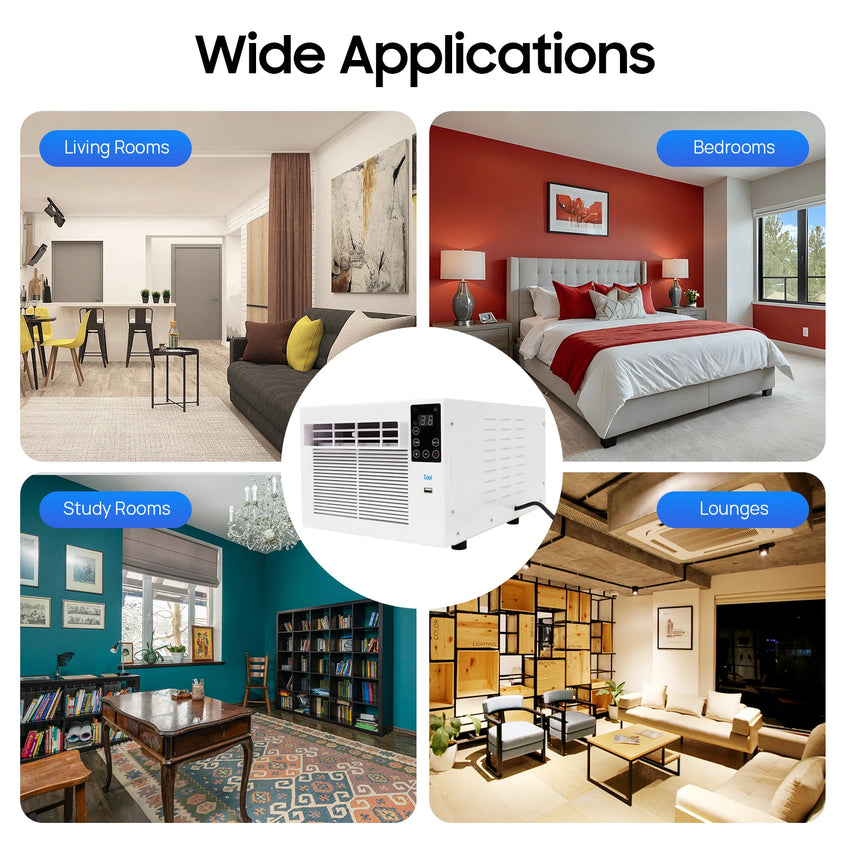 Semiconductor Refrigerator 280W 41.5*28.3*20.5cm White 40-50dB Small Window Air Conditioner for Bedroom Living Room Home Office