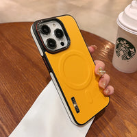 Business Leather Magnetic Phone Case For iPhone 16 15 Pro Max 14 13 12 For Magsafe Wireless Charging Shockproof Matte Back Cover