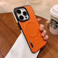 For iPhone 16 Leather Case Luxury Bicolor Magnetic for Magsafe Case for iPhone 15 13 12 14 Pro Max 16Pro Max Wireless Chgarging