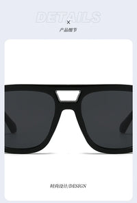 Fashion Double Bridges Square Sunglasses Women Candy Color Retro Wide Legs Men Sun Glasses Shades UV400
