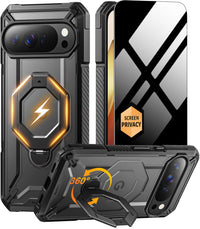 TONGATE for Pixel 10 Pro Case/Pixel 10 Case with 360° Spin Magnetic Stand Privacy Screen Protector Military Grade Protection