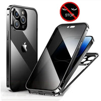 Anti Peeping Tempered Glass Metal Magnetic Privacy Phone Case For XiaoMi 17 Pro Max 15T 13T 14 Ultra Lens Protection Cover Cases