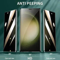 Anti Peeping Metal Phone Case For Samsung Galaxy S25 S24 S23 S22 Ultra Plus 360 Degree Privacy Protection Magnetic Phone Cover