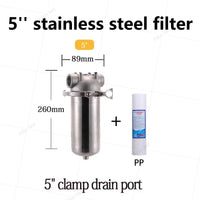 5inch Prefilter 304 Stainless steel hot water filter housing DN15 DN20 DN25 for high temperature high flow water filter housing